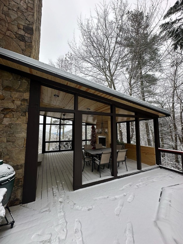 Covered Porch built by Mountain Fence & Deck in Western North Carolina