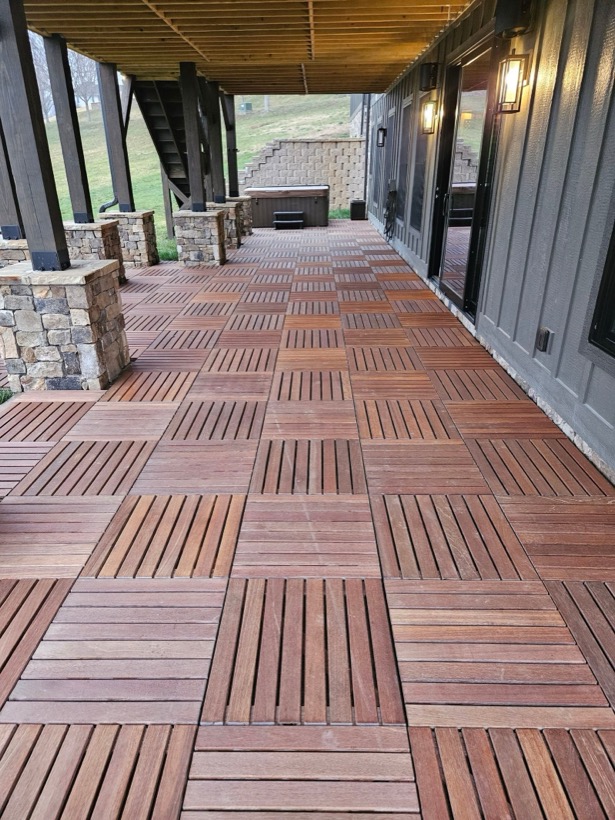 Deck Tile Patio built by Mountain Fence & Deck in Western North Carolina