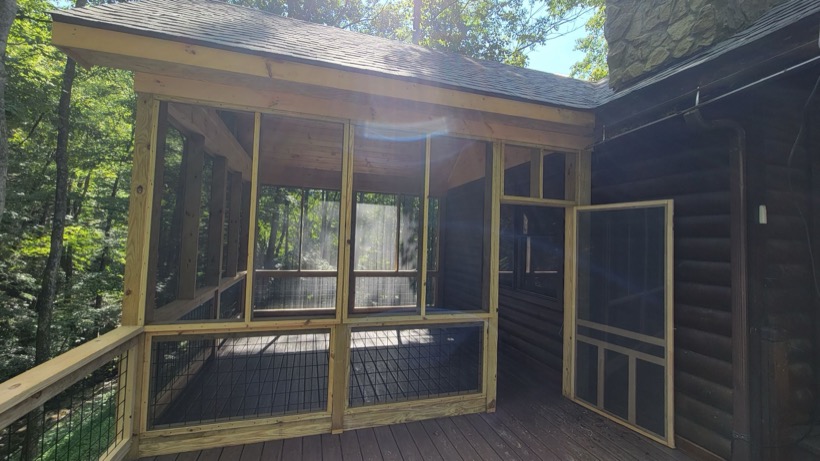 Covered Porch built by Mountain Fence & Deck in Western North Carolina