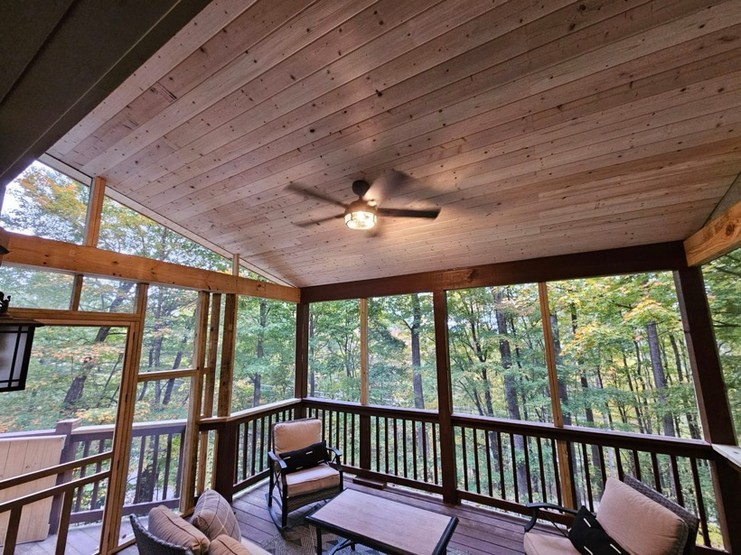 Screened Porch installed by Mountain Fence & Deck in the High Country, NC