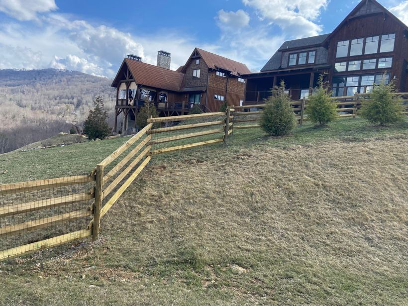 Split Rail Fence by Mountain Fence and Deck