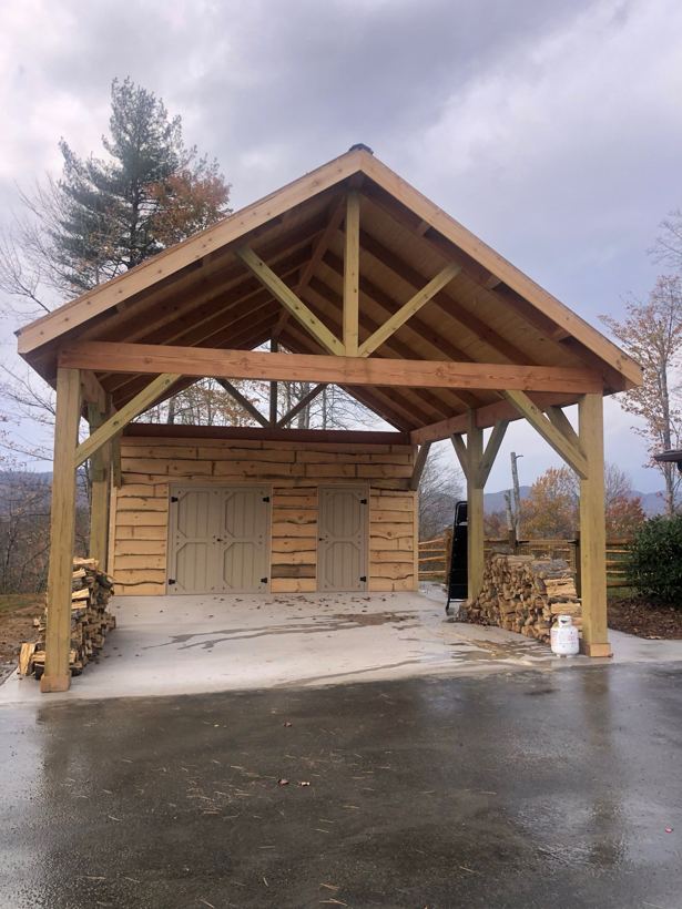 Outdoor Structure by Mountain Fence and Deck