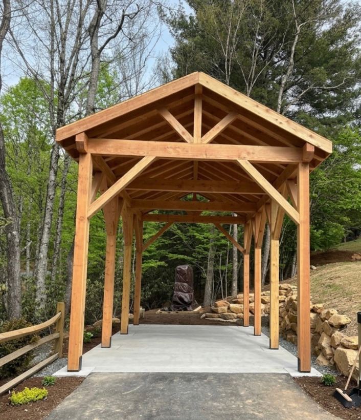 Outdoor Structure by Mountain Fence and Deck