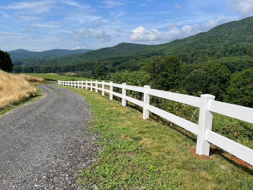 Vinyl Fence installed by Mountain Fence & Deck in the High Country, NC